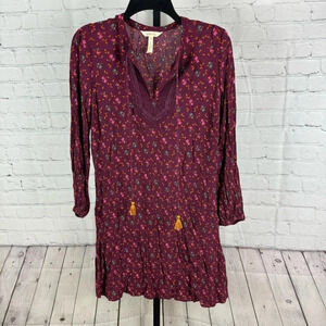 Matilda Jane Moments Local Luxuries Floral Boho Crochet Rayon Dress Size Small